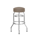 English Elm Commercial Grade Double Ring Chrome Barstool with Seat