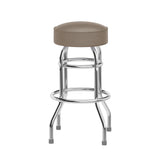 English Elm Commercial Grade Double Ring Chrome Barstool with Seat