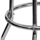 English Elm Commercial Grade Double Ring Chrome Barstool with Seat