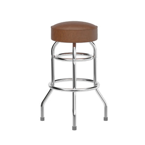 English Elm Commercial Grade Double Ring Chrome Barstool with Seat