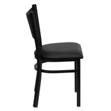 English Elm Commercial Grade Series Coffee Back Metal Restaurant Chair - Vinyl Seat