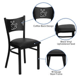 English Elm Commercial Grade Series Coffee Back Metal Restaurant Chair - Vinyl Seat