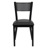 English Elm Commercial Grade Series Grid Back Metal Restaurant Chair - Vinyl Seat