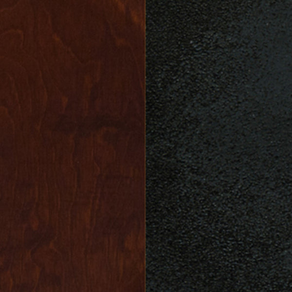 English Elm Commercial Grade Series Black Grid Back Metal Restaurant Barstool - Walnut Wood Seat