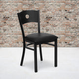 Metal Restaurant Chair with Vinyl Seat - Commercial Grade, Circle Back Design