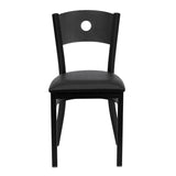 English Elm Commercial Grade Series Circle Back Metal Restaurant Chair - Vinyl Seat