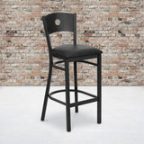 Commercial Grade Series Circle Back Metal Restaurant Barstool - Vinyl Seat