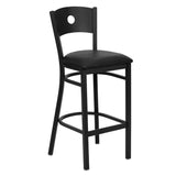 English Elm Commercial Grade Series Circle Back Metal Restaurant Barstool - Vinyl Seat