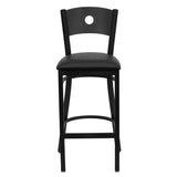 English Elm Commercial Grade Series Circle Back Metal Restaurant Barstool - Vinyl Seat