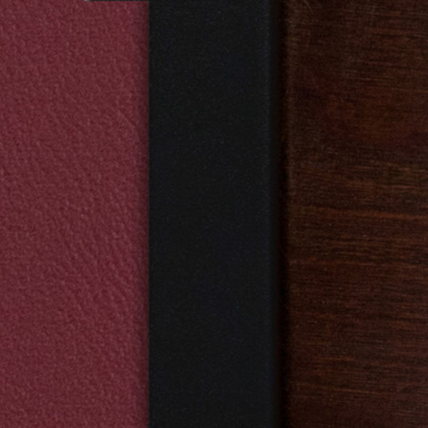 English Elm Commercial Grade Series Black 3 Circle Back Metal Restaurant Barstool - Walnut Wood Back, Vinyl Seat