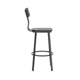 English Elm Commercial Grade Series Commercial Grade Restaurant Barstool with Wood Seat & Back and Powder Coat Frame