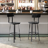 Commercial Grade Series Commercial Grade Restaurant Barstool with Wood Seat & Back and Powder Coat Frame