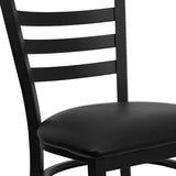 English Elm Commercial Grade Series Ladder Back Metal Restaurant Chair - Vinyl Seat