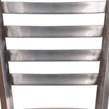 English Elm Commercial Grade Series Clear Coated Ladder Back Metal Restaurant Barstool - Walnut Wood Seat