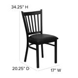 English Elm Commercial Grade Series Vertical Back Metal Restaurant Chair - Vinyl Seat