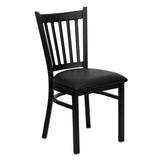 English Elm Commercial Grade Series Vertical Back Metal Restaurant Chair - Vinyl Seat