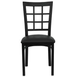 English Elm Commercial Grade Series Window Back Metal Restaurant Chair - Vinyl Seat