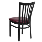 English Elm Commercial Grade Series Black School House Back Metal Restaurant Chair - Vinyl Seat