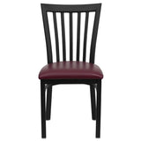 English Elm Commercial Grade Series Black School House Back Metal Restaurant Chair - Vinyl Seat