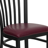 English Elm Commercial Grade Series Black School House Back Metal Restaurant Chair - Vinyl Seat