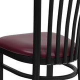 English Elm Commercial Grade Series Black School House Back Metal Restaurant Chair - Vinyl Seat