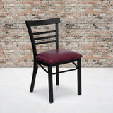 Black Metal Restaurant Chair - Vinyl Seat | Commercial Grade | 500 lb. Capacity