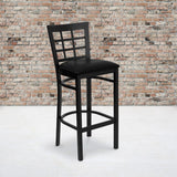 Commercial Grade Series Window Back Metal Restaurant Barstool - Vinyl Seat