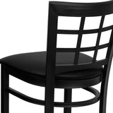 English Elm Commercial Grade Series Window Back Metal Restaurant Barstool - Vinyl Seat