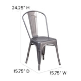 English Elm Commercial Grade Metal Indoor Stackable Chair