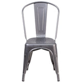 English Elm Commercial Grade Metal Indoor Stackable Chair