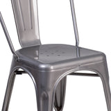 English Elm Commercial Grade Metal Indoor Stackable Chair