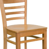 English Elm Commercial Grade Series Ladder Back Wood Restaurant Barstool