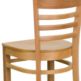 English Elm Commercial Grade Series Ladder Back Wood Restaurant Barstool