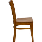 English Elm Commercial Grade Series Ladder Back Cherry Wood Restaurant Chair