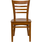 English Elm Commercial Grade Series Ladder Back Cherry Wood Restaurant Chair