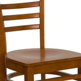 English Elm Commercial Grade Series Ladder Back Cherry Wood Restaurant Chair