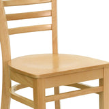 English Elm Commercial Grade Series Ladder Back Wood Restaurant Chair