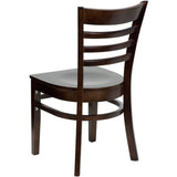 English Elm Commercial Grade Series Ladder Back Walnut Wood Restaurant Chair