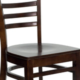 English Elm Commercial Grade Series Ladder Back Walnut Wood Restaurant Chair