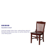 English Elm Commercial Grade Series School House Back Wood Restaurant Chair