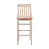 English Elm Commercial Grade School House Back Wood Restaurant Barstool