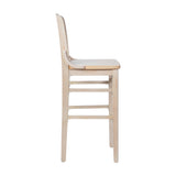 English Elm Commercial Grade School House Back Wood Restaurant Barstool