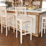 English Elm Commercial Grade School House Back Wood Restaurant Barstool