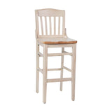 English Elm Commercial Grade School House Back Wood Restaurant Barstool