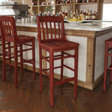 English Elm Commercial Grade Series School House Back Wood Restaurant Barstool