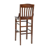 English Elm Commercial Grade Series School House Back Wood Restaurant Barstool