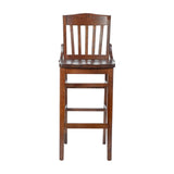 English Elm Commercial Grade Series School House Back Wood Restaurant Barstool