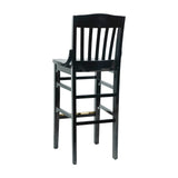 English Elm Commercial Grade School House Back Wood Restaurant Barstool