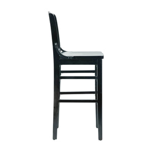 English Elm Commercial Grade School House Back Wood Restaurant Barstool