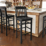 English Elm Commercial Grade School House Back Wood Restaurant Barstool